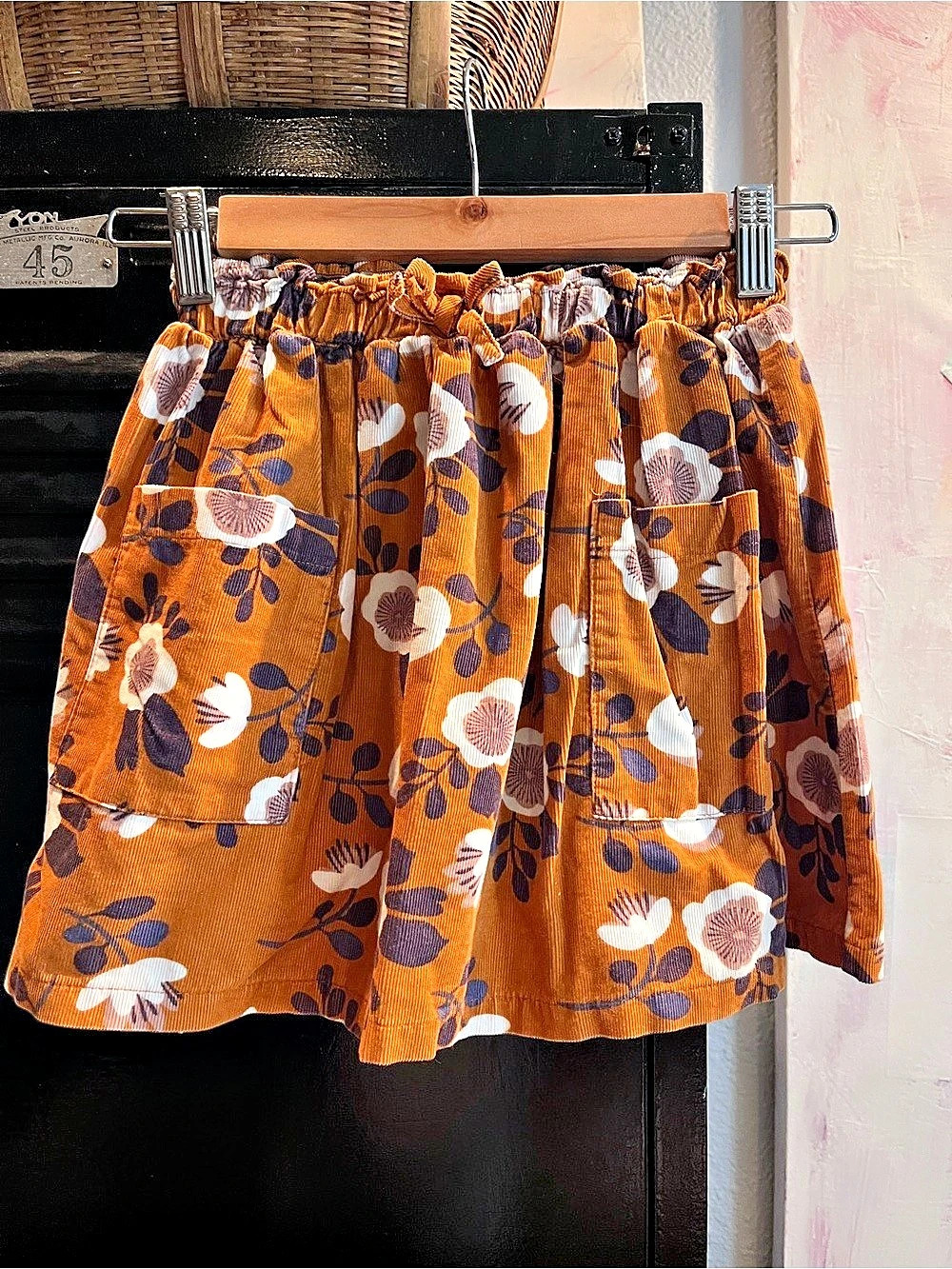 Deux par Deux Floral Skirt Orange & Purple Girls 6